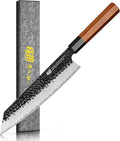 FINDKING Japanese Kiritsuke Knife, 9 Inch Gyuto Chef Knife, Kitchen Knife with High Carbon Steel Blade, Octagonal Handle, for Meat, Fish, Vegetables and Fruits, Dynasty Series