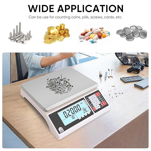 Industrial Counting Scale 30kg/0.5g with RS232 Port, Digital Inventory Counting Scale for Parts Coins Piece Counting Scale for Computer/Printer, Precision Electronic Gram Scale(g/kg/lb)