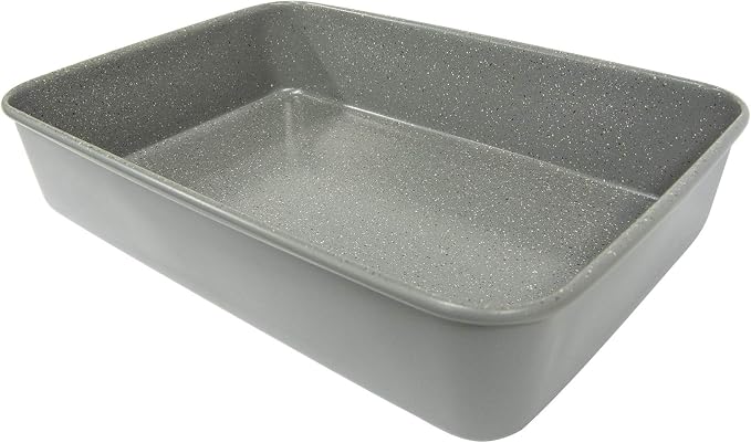 casaWare 15 x 10 x 3-Inch Ultimate Series Commercial Weight Ceramic Coated Non-Stick Lasagna/Roasting Pan (Silver Granite)