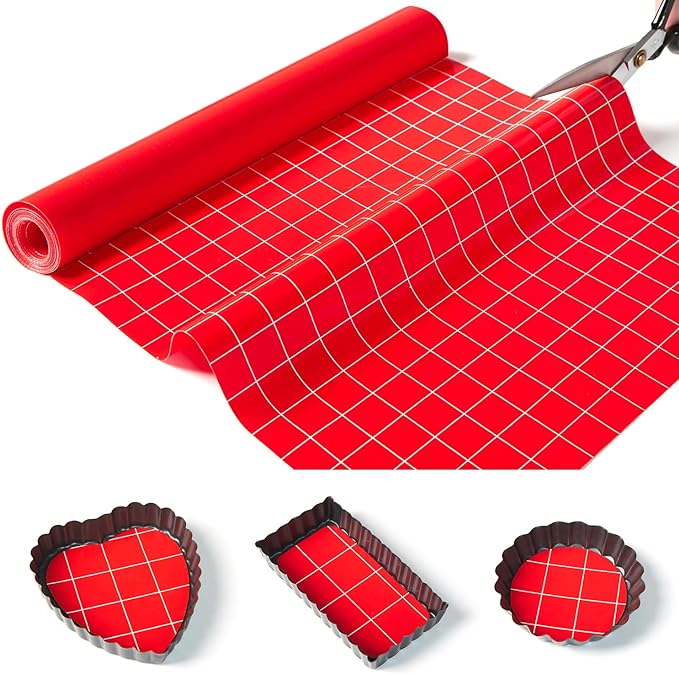 Silicone Baking Mat Roll 12IN*5FT Free Cutting, Non-Slip Pastry Mat, Non-Stick Reusable Air Fryer Liner, Oven Liners, Counter Mat, Freeze Dryer Mat, Easily Cut to Size Fit All Ovens Pans Tins Dishes