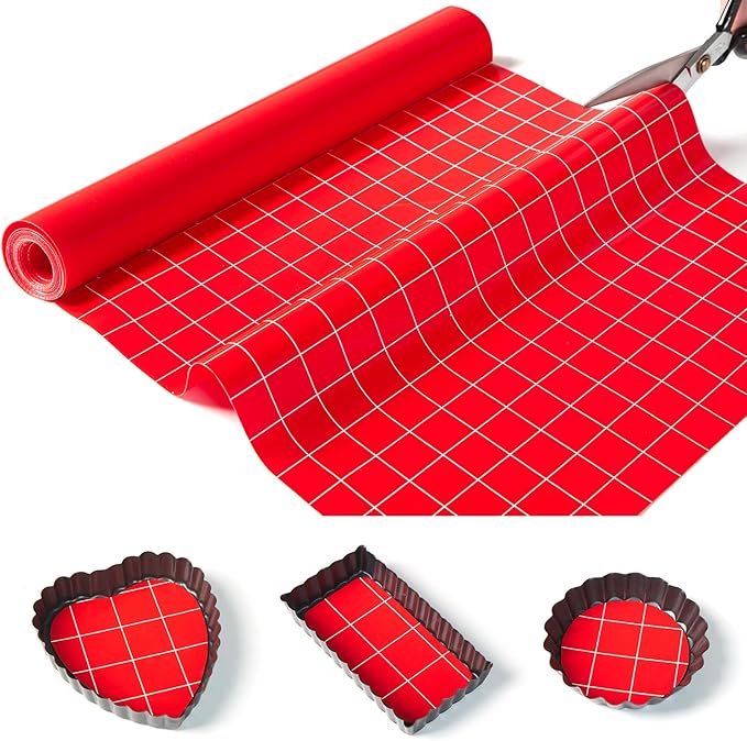 Silicone Baking Mat Roll 12IN*8FT Free Cutting, Non-Slip Pastry Mat, Non-Stick Reusable Air Fryer Liner, Oven Liners, Counter Mat, Freeze Dryer Mat, Easily Cut to Size Fit All Ovens Pans Tins Dishes