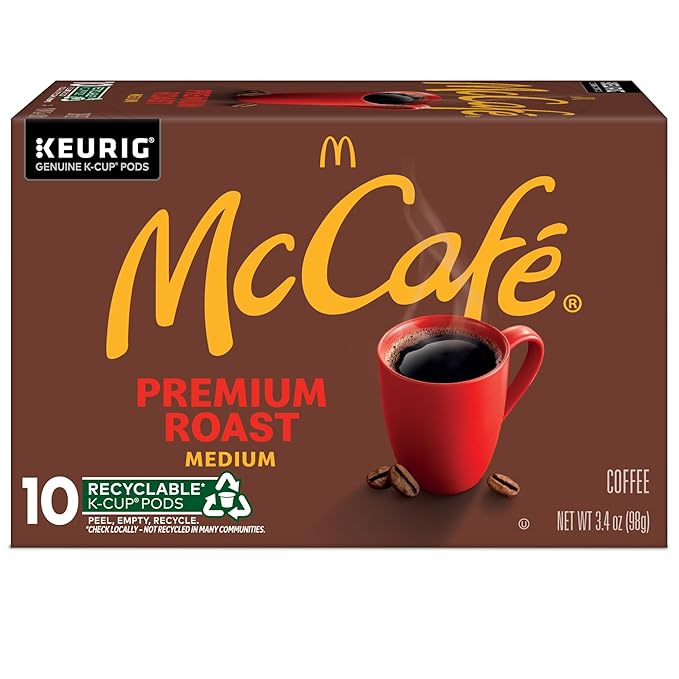 McCafe Premium Roast Coffee, Single Serve Keurig K-Cup Pods, Medium Roast, 60 Count, (6 Packs of 10)