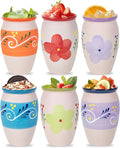 FirstGift 6-Pack Cantaritos de Barro Mexicanos – 12 oz Handmade Clay Cups for Margaritas, Taco Tuesday, Mexican Fiesta (Dishwasher & Microwave Safe)