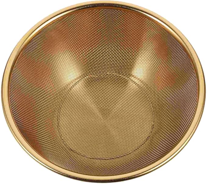 Multi-functional Stainless Steel Rice Washing Bowl - Gold Kitchen Strainer for Rice, Vegetables & Fruit - Durable and Elegant Design