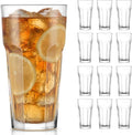 Libbey Gibraltar DuraTuff Drinking Glass Drinking Cup Set, Iconic Heavy Base Bar Glassware hick Drinking Glasses Set of 12, 22-Ounce Iced Tea Glasses