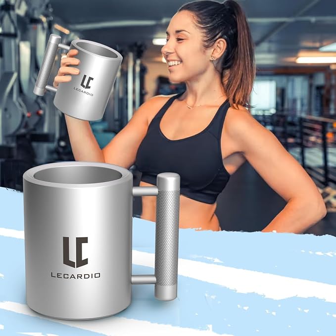 LECARDIO Weighted Heavy Mug 22LB 13 oz - Beer Cup | Fitness Water Cup | Durable Weightlifting Plate Design | Gym, Workout, and Beer Enthusiast Gift
