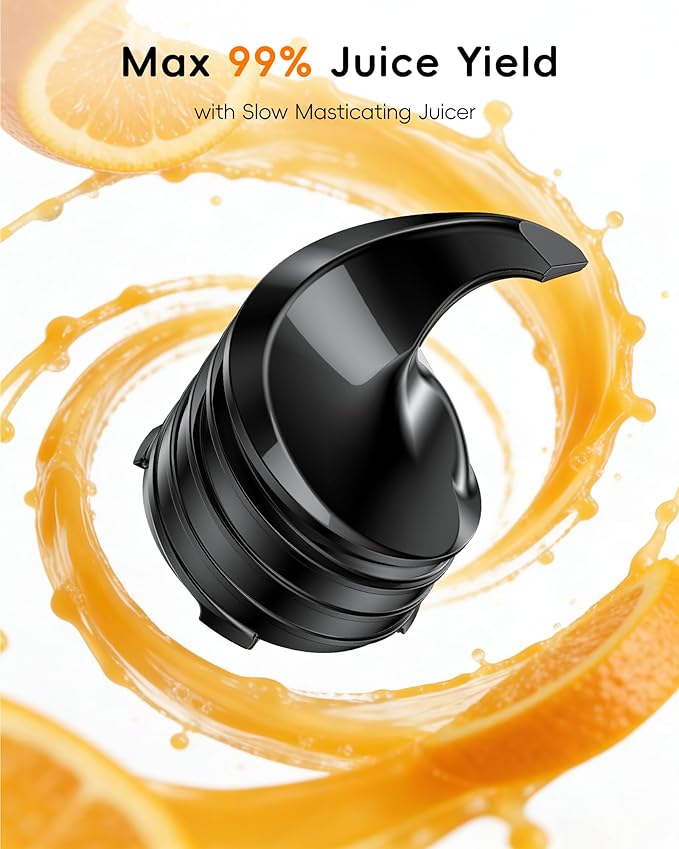 FORLIM Cold Press Juicer Machine, 250W Motor & 136mm Wide Chute for Whole Fruits and Vegetables, Easy to Clean with Removable Parts, High Nutrient Juice & Wellness Shots, Argent