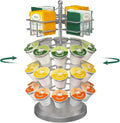 EsLuker.ly K Cup Holder Coffee Pod Organizer Carousel for Countertop, Rotatable Metal 4-Tier Storage Rack Stand for 30 K Cups & Tea Bags, Convenience Meets Elegance, Silver