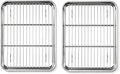 Onader Toaster Oven Tray and Rack Set, Stainless Steel Baking Cookie Sheet | 10⅜ x 8⅛ Inch Small Broiler Baking Pan with Metal Cooling Rack, 2 Sheet Pans + 2 Wire Rack, Rust Resistant