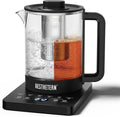 Electric Tea Kettle with Infuser Temperature Control and Automatic Shut Off 24 H Keep Warm for Coffee Water Heater and Tea Pot Glass Black 1.5L
