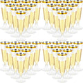 CHENGU 150 Pcs Champagne Flutes 5 Oz Plastic Disposable Champagne Flutes Crystal Wine Glasses Reusable Plastic Cocktail Cups for Wedding Celebration Toasting Drinking (Gold,Classic)