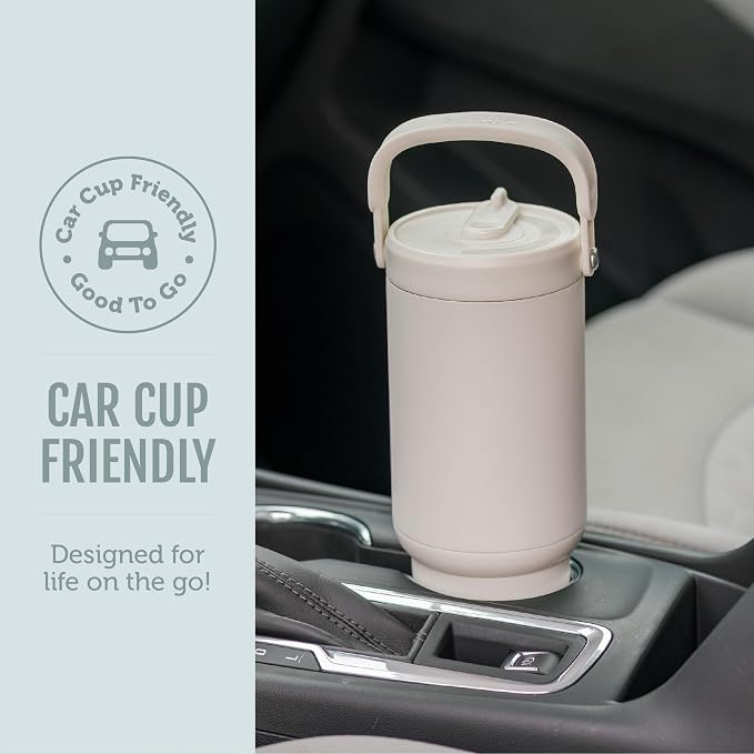 Ello Oasis Go+ 32oz Tumbler with Top Handle and Retracting Straw | Reusable Insulated Stainless Steel Cup, 100% Leakproof Water Bottle, 24 Hours Cold, Cup Holder Friendly For Travel | Salt Water