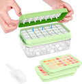 PHINOX Ice Cube Tray With Lid and Bin, Ice Trays for Freezer, Flexible Ice Cube Trays, Making 56 pcs Ice Cubes, Chilling Cocktail, Whiskey, Coffee, with 2 trays, Ice Container, Scoop&Cover, BPA Free