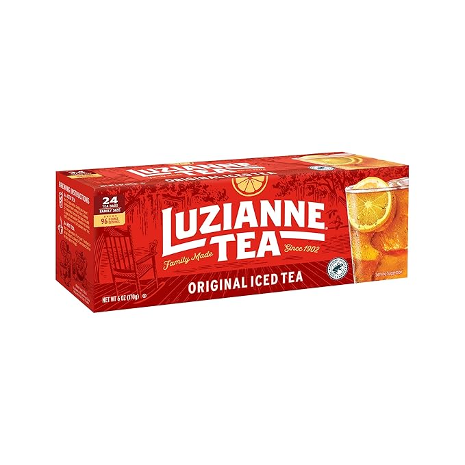 Luzianne Unsweetened Iced Tea Bags, Family Size, 24ct Box (Pack of 1)
