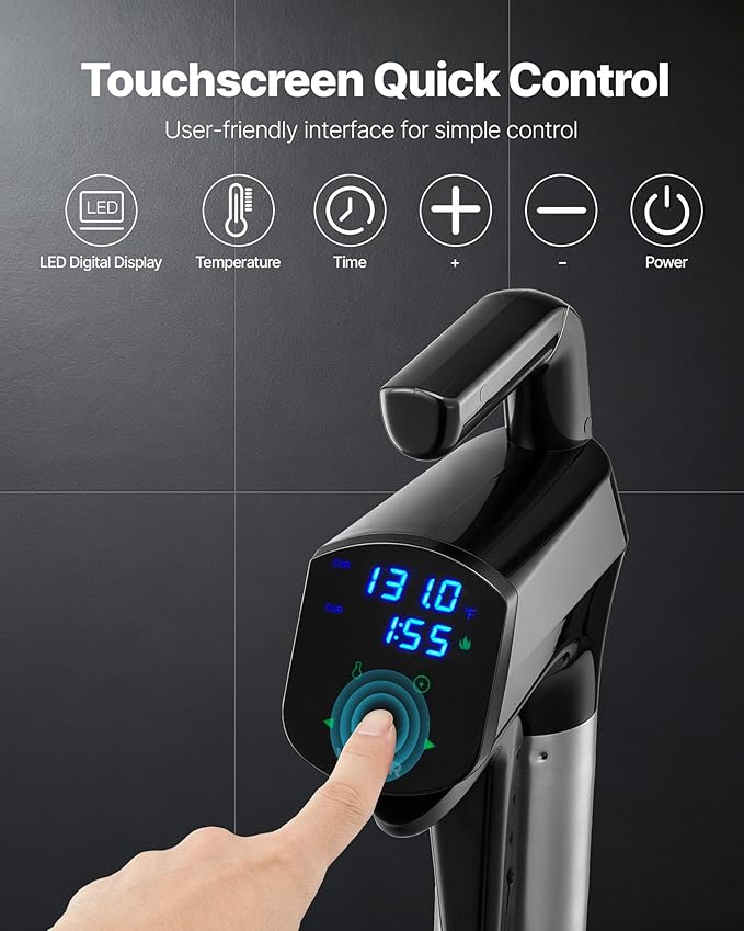 VEVOR Sous Vide Precision Cooker, 1100W Sous-Vide Cooking Machine, Immersion Circulator with LED Digital Display, Secure Clamp Design, Temperature & Timer Control, Professional Sous Vide Cooker