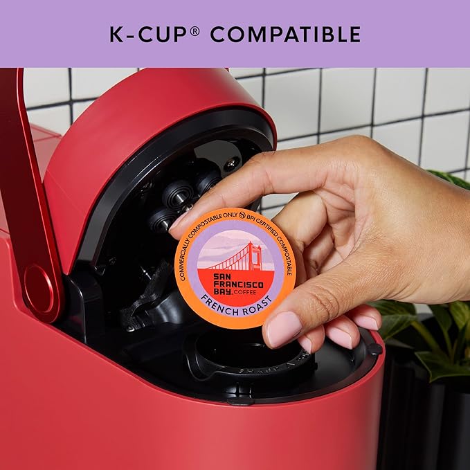 San Francisco Bay K-Cup Coffee Pods, French Roast (120 ct), Dark Roast, Commercially Compostable Single-Serve Coffee Pods