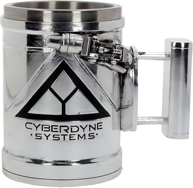 Nemesis Now T-800 Terminator 2 Judgement Day Tankard Mug Featuring the Cyberdyne Systems Logo, Officially Licensed Hand-Painted Resin, Futuristic Sci-Fi Decor, 17cm