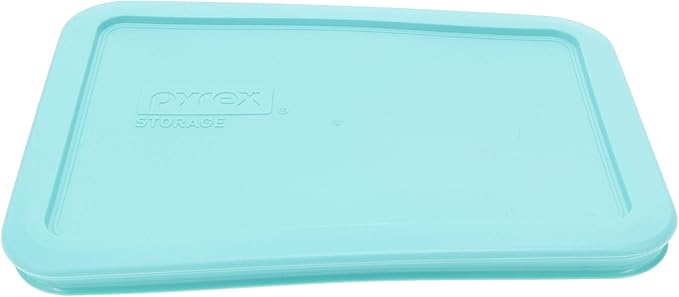 Pyrex (2 7210 Glass Containers & (2) 7210-PC Sun Bleached Turquoise Lids Made in the USA