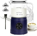 Casimhu 4-in-1 Milk Frother, Electric Milk Frother and Steamer with LED Touch Screen, Ceramic Lining Bottom, Milk Warmer 13.52oz for Lattes, Cappuccinos, and Macchiatos at Home (Navy blue)