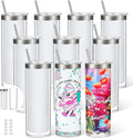 20 Oz Sublimation Storyboard Snow Globe Tumbler Cup, 10 Pack | innner stainless steel, outer acrylic, pre-drilled, double wall, snow globe cup, Sublimation Coating, individually boxed
