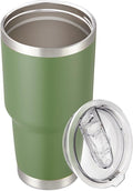 30 oz Tumbler with Lid Stainless Steel Tumblers Vacuum Insulated Cup Reusable Powder Coated Travel Mug Double Wall Leak Proof Portable Cups Keep Cold Drinks for 12 Hours, Army Green, 1 Pack
