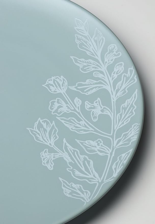 Oneida 897393 Roseto 12-Piece Dinnerware Set, French Blue