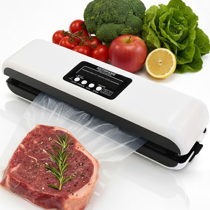 Automatic Vacuum Sealer Machine, Cordless Food Preserver with 85Kpa Suction & Pulse Mode, Durable Silicone Chamber, Includes 20 Exclusive Sealer Bags