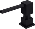Sink Soap Dispenser for Kitchen Sink (Matte Black), All Brass Built-in and Refill from Top Design,Metal Hand Soap & Dish Soap Copper Pump