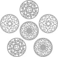 Trivets for Hot Dishes, Silicone Trivet Hot Pads for Kitchen Counter, Silicone Trivets for Pots and Pans, Heat Resistant Mat for Countertop Tabletop, Round Silicon Mat Set of 6 Gray