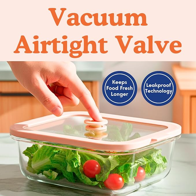 Ziruma Non-Toxic Glass Food Containers with Lids, 4-Pack, Multi-Size, Beige | Plastic & BPA free. Glass body, glass lid & platinum silicone seal. Airtight & leakproof. Freezer & microwave safe.