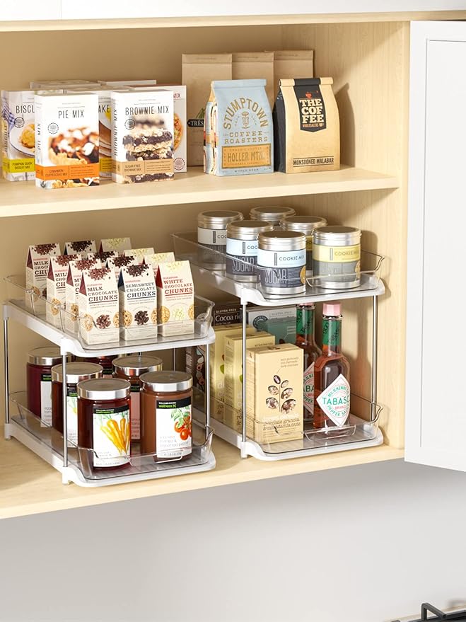 Delamu Bathroom and Kitchen Organizers and Storage, Under Sink Organizers and Storage White - Over the Door Pantry Organizer White