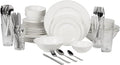 10 Strawberry Street Nova White Round 62-Piece Dinnerware Set, Service for 6