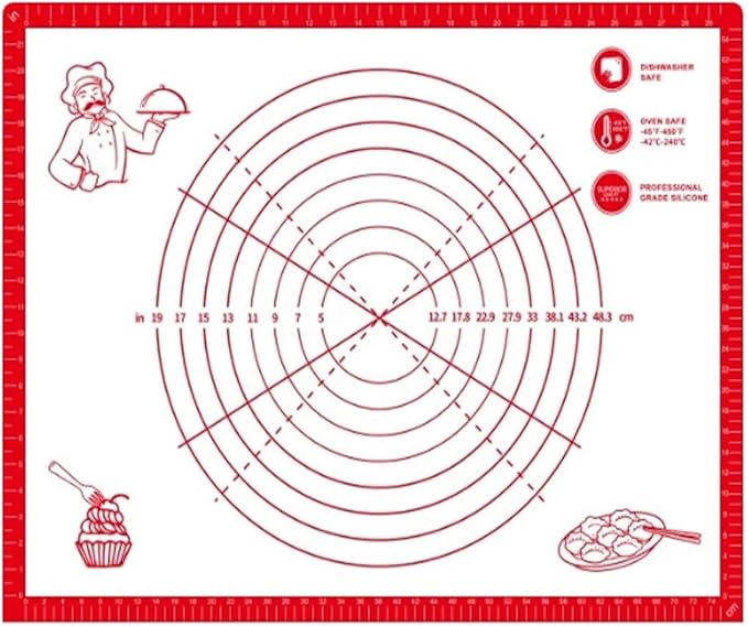 Silicone Baking Mat Rolling Kneading Board Non Stick High Temperature Resistant Pastry Dough Sheet Crust Cookie Bread Easy Clean(60x80cm)
