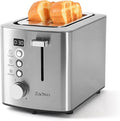 2 Slice Toaster with Wide Slots for Bread & Bagels, Stainless Steel Toaster with Digital Countdown, 6 Shade Settings, Defrost, Reheat & Cancel, Compact Design for Kitchen