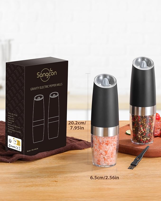 Pepper Grinder Set Bundle Electric Cheese Grater for Block Cheese 5-in-1 Automatic Salad Shooter & Vegetable Slicer