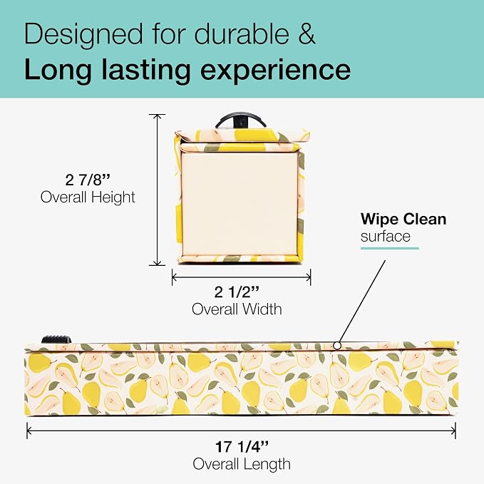 ChicWrap Pears Parchment Paper Dispenser - Includes 15"x 33' (42 Sq. Ft) Roll Unbleached Baking, Cooking & Culinary Paper - Reusable Dispenser w/Slide Cutter - Kosher Certified