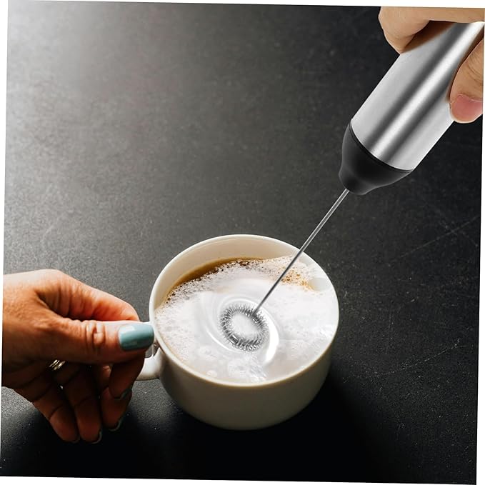 Healifty 1pc Rechargeable Milk Froth Machine Coffee Single À Frothing Mini Mixer Rechargeable Portable Simple Handheld Milk Frother Electric Foamer Egg Formula Mixer Silver
