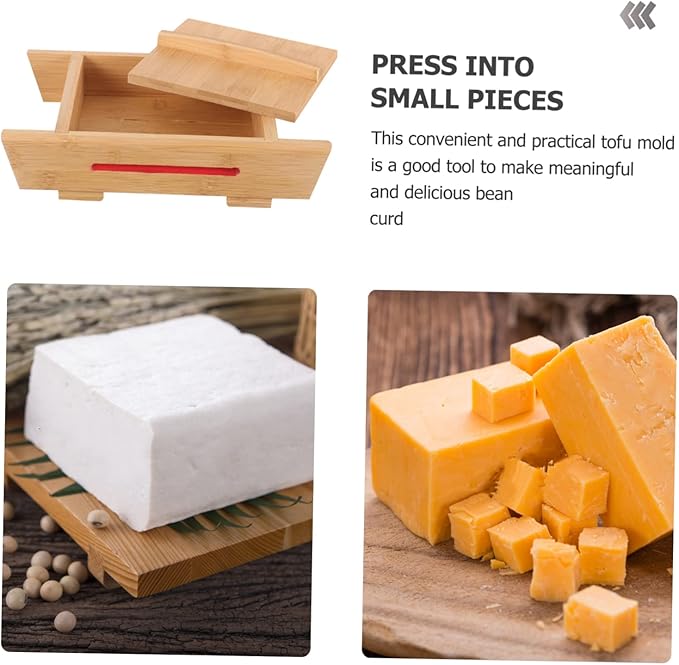 HEALLILY Wooden Tofu Press Mould Home Cheese Pressing Tool for Easy Tofu Making Compact Smooth Interior Design for Convenient Operation for Kitchen Use