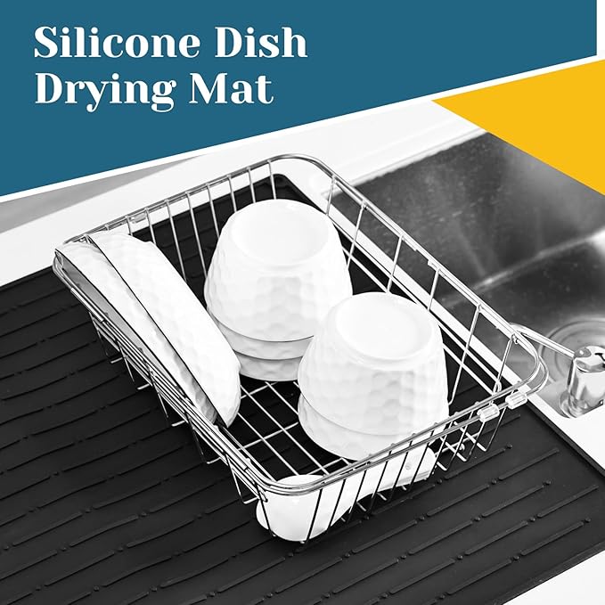 Cook's Aid Stove Top Cover for Electric Stove 20x28 Inch - Silicone Stove Mat for Glass Top Stove, Glass Cooktop Protector, Dish Mat Drying Kitchen Mat