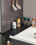 Metal Kitchen Refrigerator Gap Partition Countertop Gap Extension Board,Gap Covers Between Countertop and Walls, Refrigerator Side Partition, No Drill(Black,7.87 * 7.87inch)