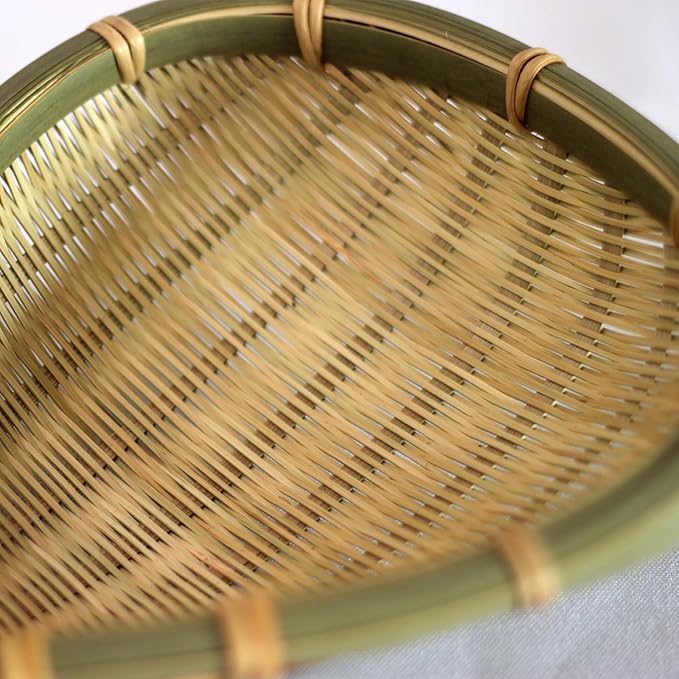 Bamboo Rice Strainer Wooden Skimmer Colander Scoops – Natural Kitchen Mesh Sieve Bamboo Ladle Washer Sifter with Handle for Beans, Rice, Dried Fruits, Grains – Kitchen Tool Eco-Friendly Colander