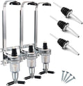 3 Bottle Liquor Dispenser Stand Wall Mounted Dispenser Drinks Wine Spirits Steel Bar Optics Party Home Bar Butler Beer Cocktail,with 3 Liquor Bottle Pourers (3 Bottles)