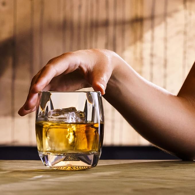 NORLAN Rauk Heavy Tumbler, 250 mL (8.5 oz) / Clear - Heavy-based Crystal Lowball Tumblers for Whiskey, Bourbon, Scotch, or Other Fine Spirits.