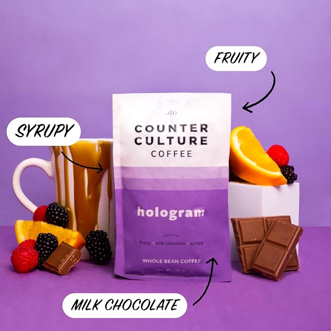 Counter Culture Whole Bean Coffee 2-Pack (Big Trouble - Medium Dark Roast & Hologram - Medium Roast) Sustainably Sourced - B Corp - Whole Coffee Beans - Kosher - Gluten Free & Nut Free - 12oz Bags