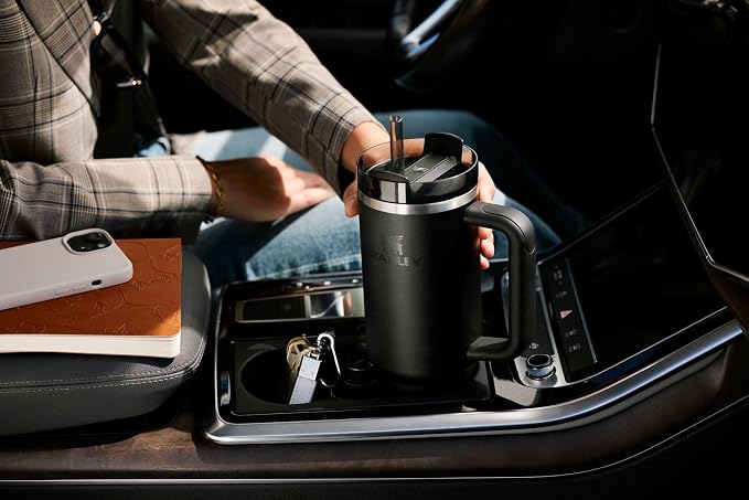 STANLEY Quencher H2.0 Tumbler with Handle and Straw 20 oz | Flowstate 3-Position Lid | Cup Holder Compatible for Travel | Insulated Stainless Steel Cup | BPA-Free | Blue Dream Stone