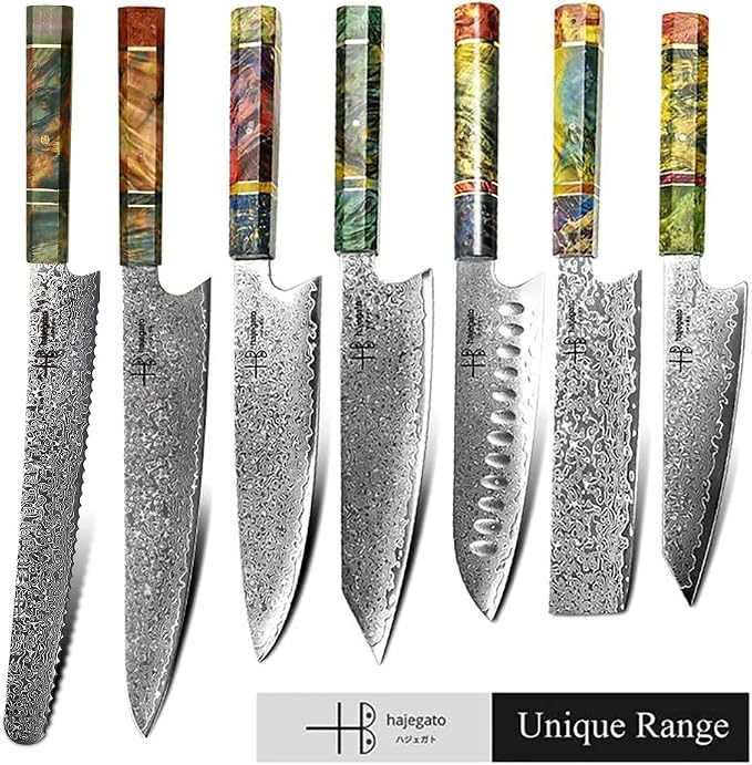 Damascus Chefs Knife Bread Slicer Unique One of Kind Handle Professional 10 Inch Japanese Chefs Kitchen Knife Vg10 67 Layers Damascus Steel Knive - Part of Chef Knife Set