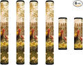 Refrigerator Microwave Door Handle Covers Set of 6 Water-Resistant Fridge Oven Dishwasher Kitchen Cabinet Door Cloth Protector Kitchen Decor, Rooster Chicken Chick Flower Pastoral Style