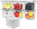 6 Pack Plastic Food Pan with Lid 1/6 Size 4 Inch Deep Restaurant Clear Food Storage Containers with lids Polycarbonate Commercial Hotel Pans for Fruits Vegetables Beans Corns (6 PCS, 4'' Deep)