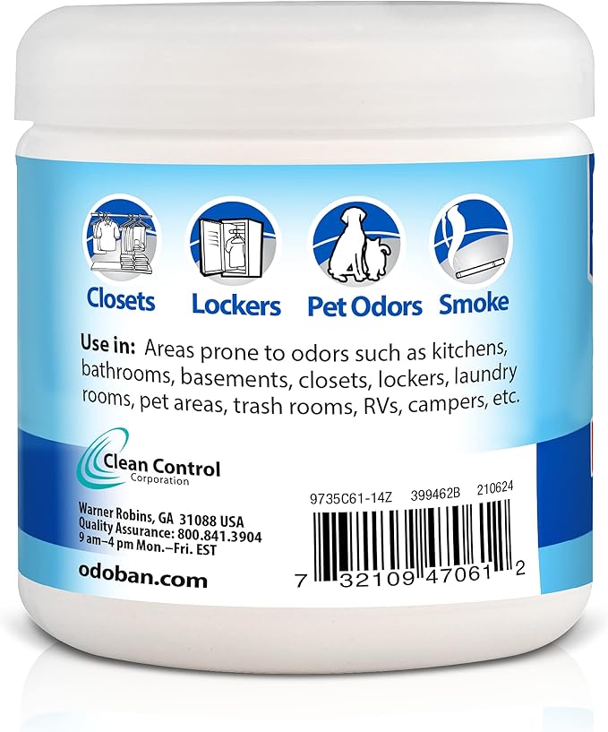 OdoBan Solid Odor Absorber Eliminator for Home and Small Spaces, Fresh Linen Scent, 14 Ounces Each, 12-Pack