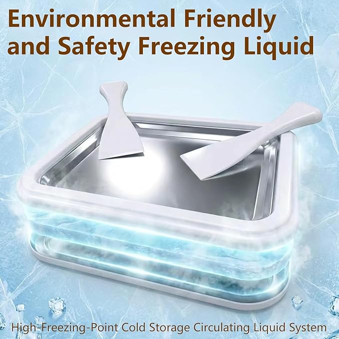 Rolled Ice Cream Maker Kit 2026 Upgraded-【Italy-SOAR-SUS-304】 Stainless Steel- DIY Rolled Ice Cream Tray 【Upgraded High-Freezing Refrigeration】 with 2 Scrapers